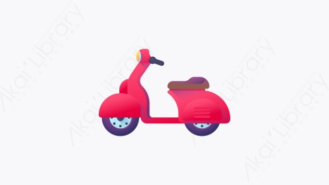 图片素材-008-滑板车scooter扁平卡通交通元素图标