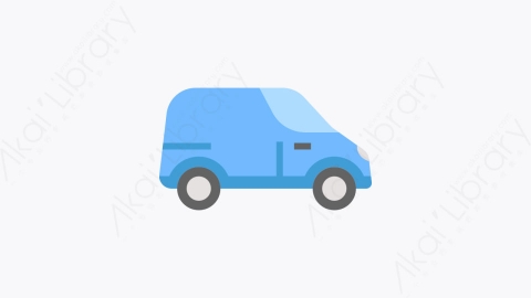 图片素材-008-货车van扁平卡通交通工具图标