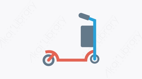 图片素材-0087-滑板车scooter卡通扁平体育与健身元素图标
