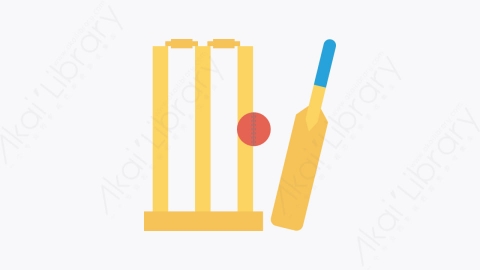 图片素材-0089-板球-2cricket卡通扁平体育与健身元素图标