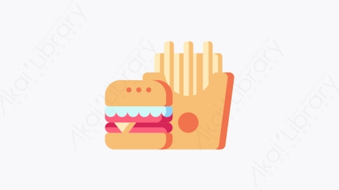 图片素材-009-快餐fast_food扁平卡通回到学校元素图标