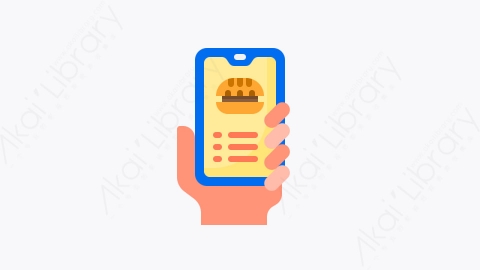 图片素材-009-在线订单online_order扁平卡通食物交付元素图标
