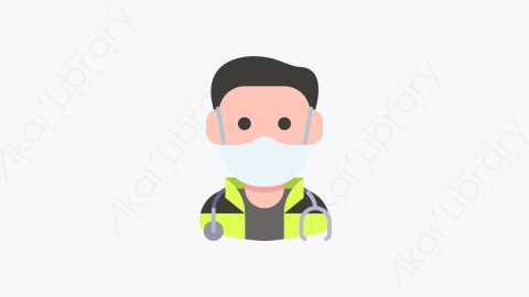 图片素材-009-医护人员paramedic扁平卡通Covid头像元素图标