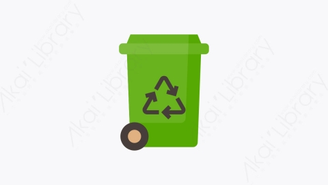 图片素材-009-回收站recycle_bin扁平卡通生态元素图标