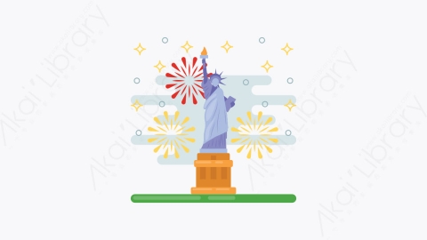 图片素材-009-自由女神像statue_of_liberty扁平卡通亚洲建筑图标