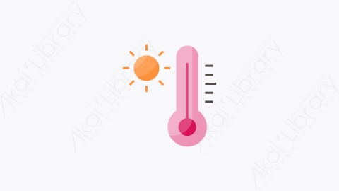 图片素材-009-温度计thermometer扁平卡通夏季海滩元素图标