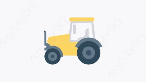 图片素材-009-拖拉机-4tractor扁平卡通交通运输工具图标元素