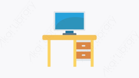 图片素材-0093-办公桌-2desk卡通扁平学校与教育元素图标