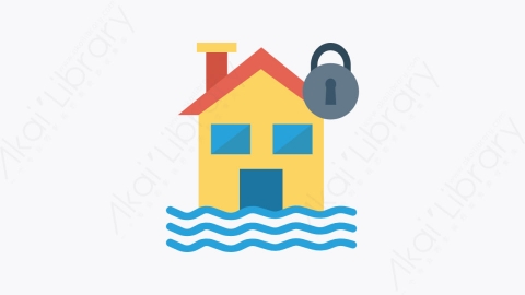 图片素材-0097-洪水flood卡通扁平生活日常安全元素图标