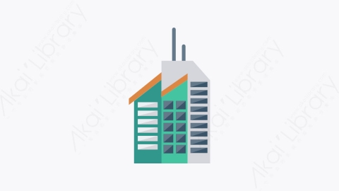 图片素材-010-39号建筑高楼building扁平卡通城市建筑图标元素