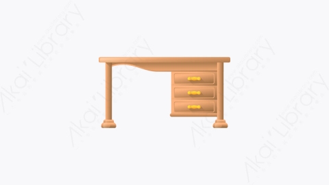 图片素材-010-办公桌desk扁平卡通家具元素图标