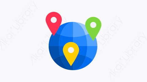 图片素材-010-地球仪网格globe_grid扁平卡通导航元素图标