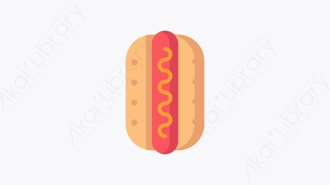 图片素材-010-热狗hotdog扁平卡通食物餐饮元素图标