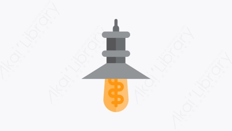 图片素材-010-灯泡lightbulb扁平卡通灯光元素图标