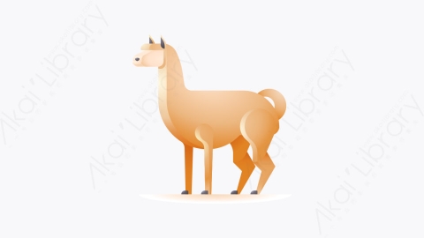 图片素材-010-骆驼llama卡通动物元素图标