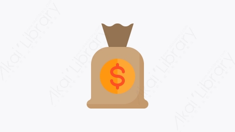 图片素材-010-钱袋money_bag扁平卡通金融元素图标