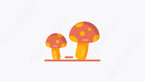 图片素材-010-蘑菇mushroom扁平卡通秋天的元素图标