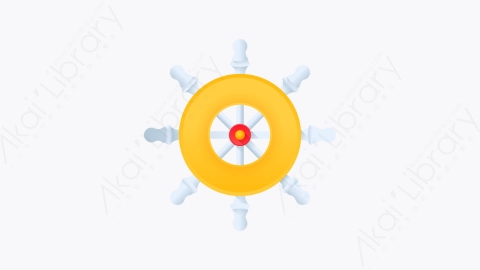 图片素材-010-船轮shipwheel扁平卡通旅行元素图标
