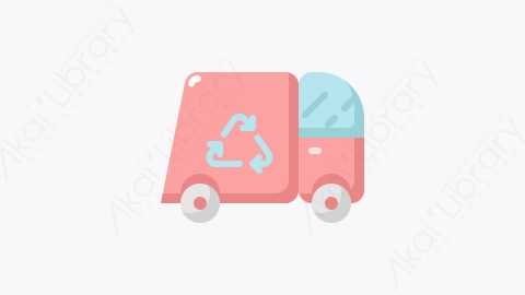 图片素材-010-卡车truck扁平卡通生态图标