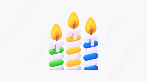 图片素材-011-蜡烛candles扁平卡通生日元素图标