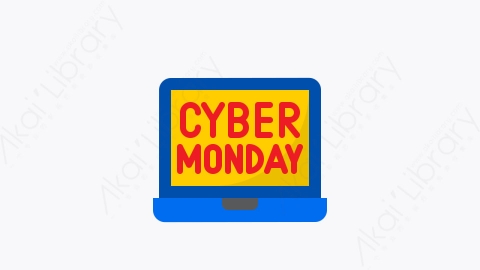 图片素材-011-01星期一cyber_monday扁平卡通网络星期一元素图标