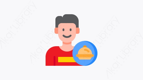 图片素材-011-送货员delivery_man扁平卡通食物交付元素图标