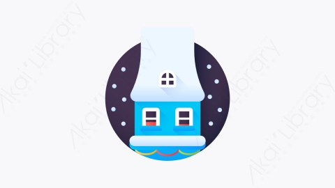 图片素材-011-住宅house扁平卡通圣诞城市元素图标