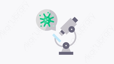 图片素材-011-显微镜microscope扁平卡通冠状病毒图标