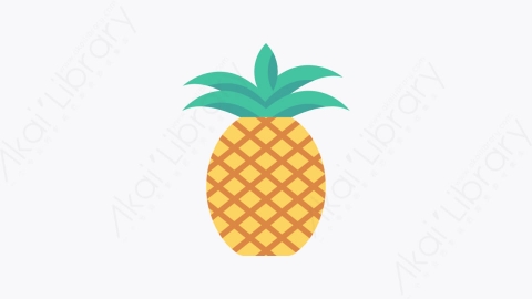 图片素材-011-菠萝pineapple扁平卡通水果和蔬菜的图标元素