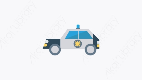 图片素材-011-警车-1policecar扁平卡通交通工具图标元素