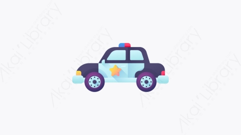 图片素材-011-警车police_car扁平卡通交通元素图标