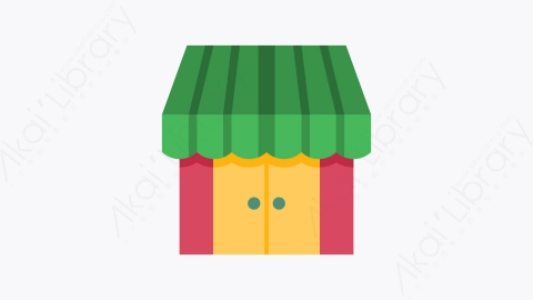 图片素材-011-车间shop扁平卡通电子商务元素图标
