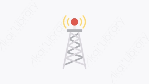 图片素材-0115-信号塔tower卡通扁平信息媒体广告元素图标