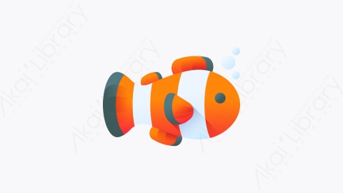 图片素材-012-小丑鱼clown_fish扁平卡通海洋元素图标