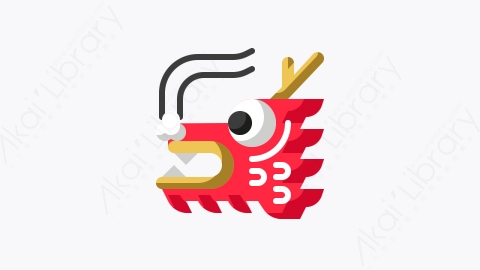 图片素材-012-龙dragon扁平卡通农历新年图标
