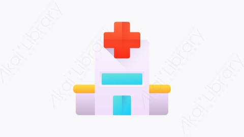 图片素材-012-医院hospital扁平卡通城市元素图标