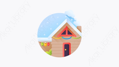 图片素材-012-房屋house扁平卡通圣诞城市元素图标