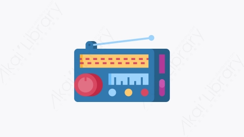图片素材-012-收音机radio扁平卡通通信元素图标