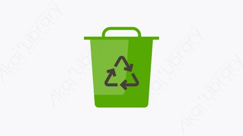 图片素材-012-回收站recycle_bin扁平卡通生态元素图标