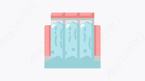 图片素材-012-水能water_energy扁平卡通生态图标