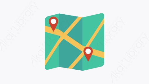 图片素材-0127-地图map卡通扁平地图和导航元素图标