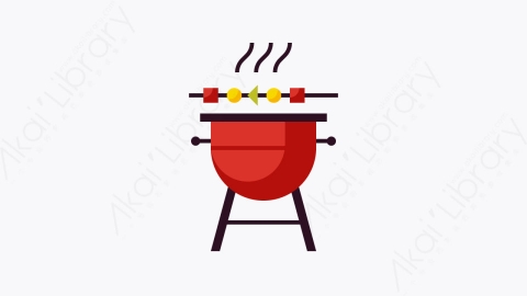 图片素材-013-烧烤barbeque扁平卡通事件元素图标