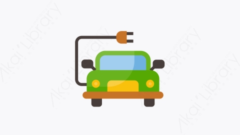 图片素材-013-充电站charging_station扁平卡通生态元素图标