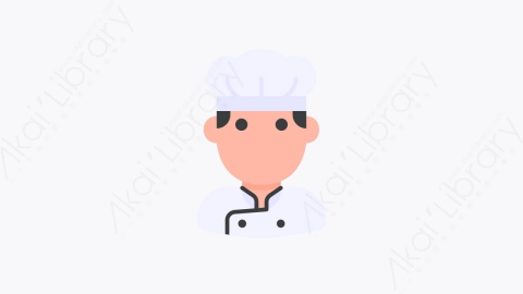 图片素材-013-厨师长chef扁平卡通人物头像元素图标