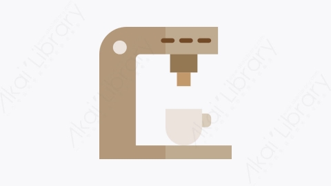 图片素材-013-咖啡机coffeemachine扁平卡通家具和家用元素图标