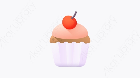 图片素材-013-纸杯蛋糕cupcake扁平卡通生日元素图标