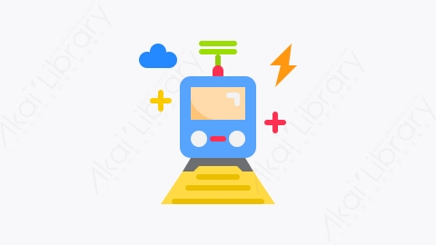 图片素材-013-电动列车electric_train扁平卡通智能技术元素图标