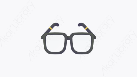 图片素材-013-眼镜glasses扁平卡通回到学校元素图标