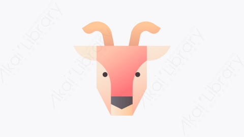 图片素材-013-山羊goat扁平卡通乳制品图标