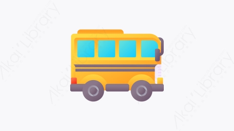 图片素材-013-校车schoolbus扁平卡通城市元素图标